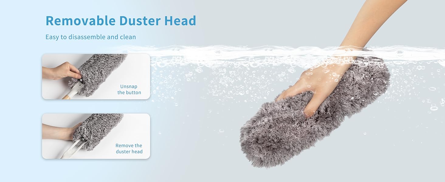 MR.SIGA Removable Duster Head, Duster Refills, Reusable Dusters for Cleaning