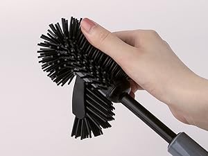 MR.SIGA Toilet Bowl Brush and Holder for Bathroom, Non-Scratch TPR Bristles, Under-Rim Brush Head