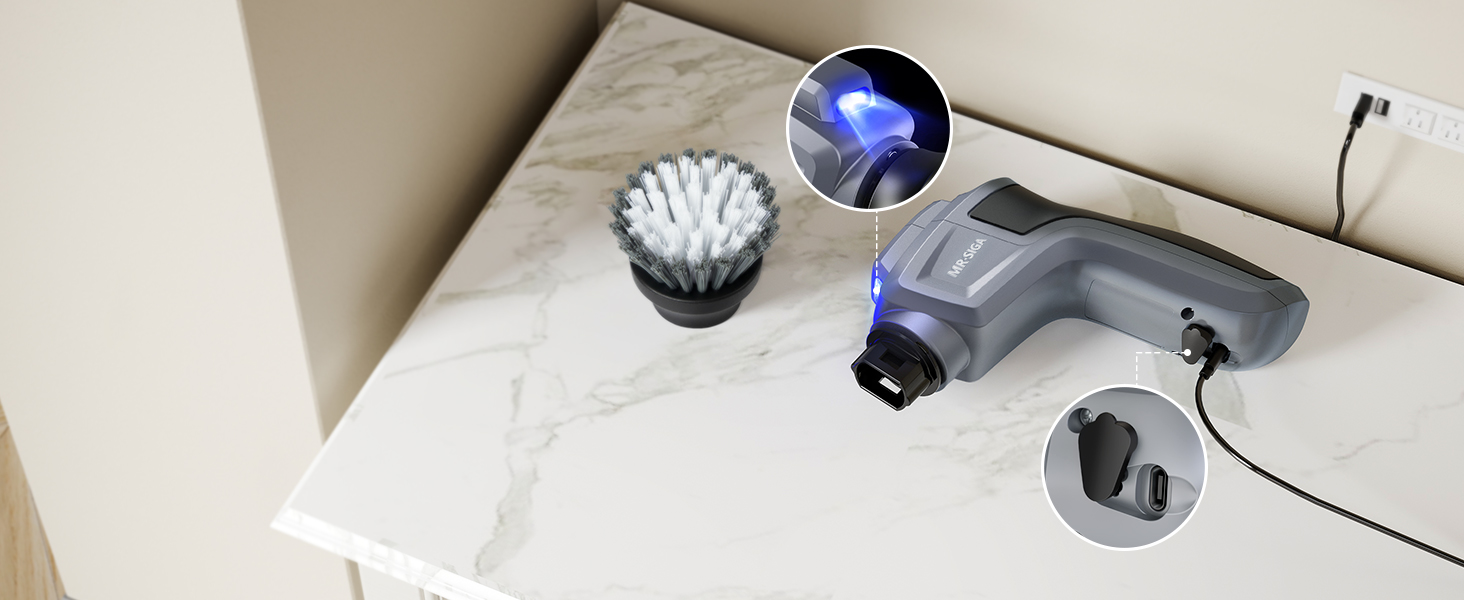 MR.SIGA Electric Spin Scrubber, Electric Cleaning Brush for Kitchen and Bathroom Cleaning