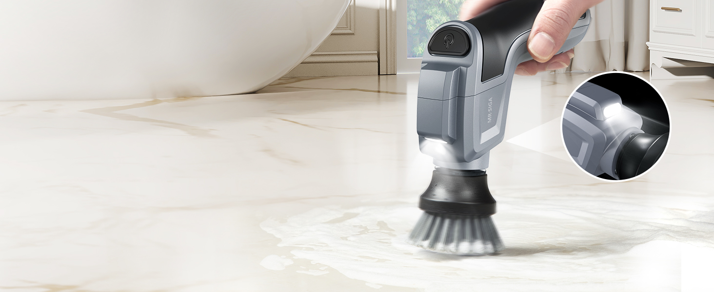 MR.SIGA Electric Spin Scrubber, Cordless Spin Scrubber