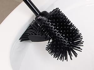 MR.SIGA Toilet Bowl Brush and Holder for Bathroom, Non-Scratch TPR Bristles, Under-Rim Brush Head