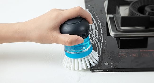 dish washing brush with soap dispenser,sink brushes for cleaning dishes