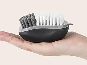 MR.SIGA Fruit and Vegetable Cleaning Brush with Non Slip Comfortable Grip, Pack of 2, Black