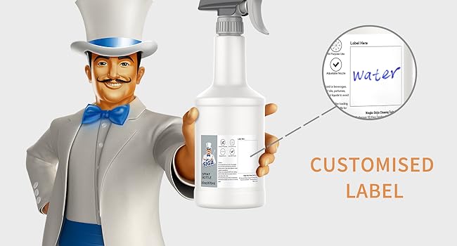 MR.SIGA 16 oz Empty Plastic Spray Bottles for Cleaning Solutions