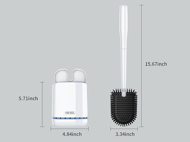 MR.SIGA Wall Mounted Toilet Brush for Bathroom Cleaning White Size Chart