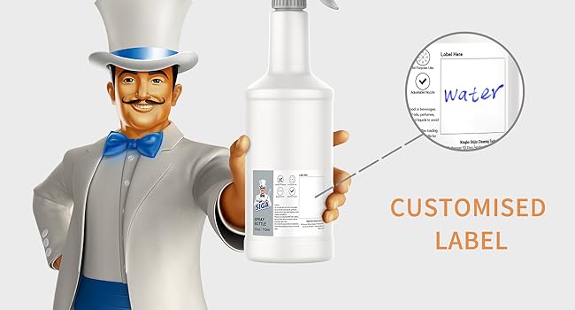 MR.SIGA 16 oz Empty Plastic Spray Bottles for Cleaning Solutions